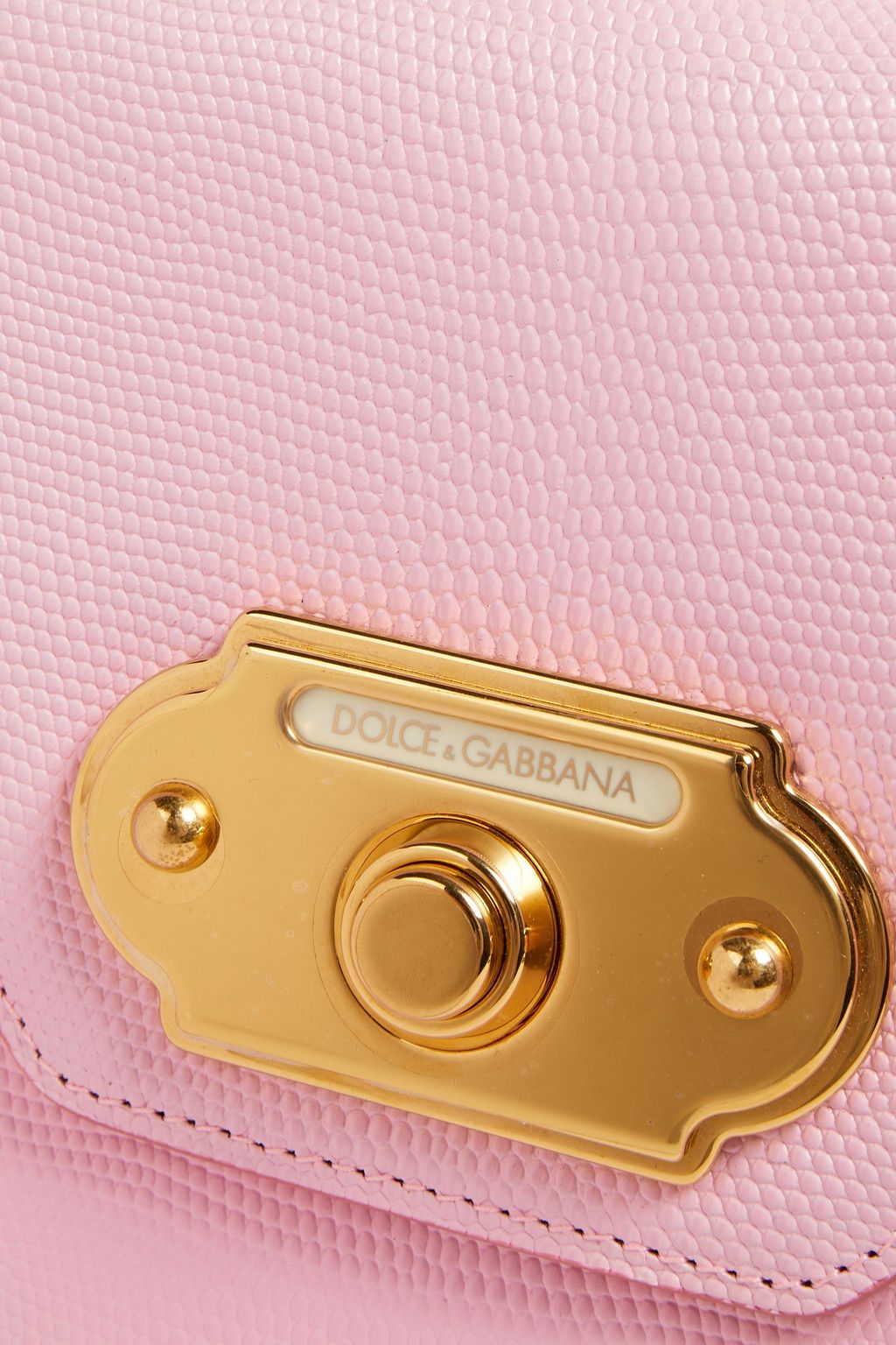 DOLCE&GABBANA Welcome embellished lizard-effect leather tote