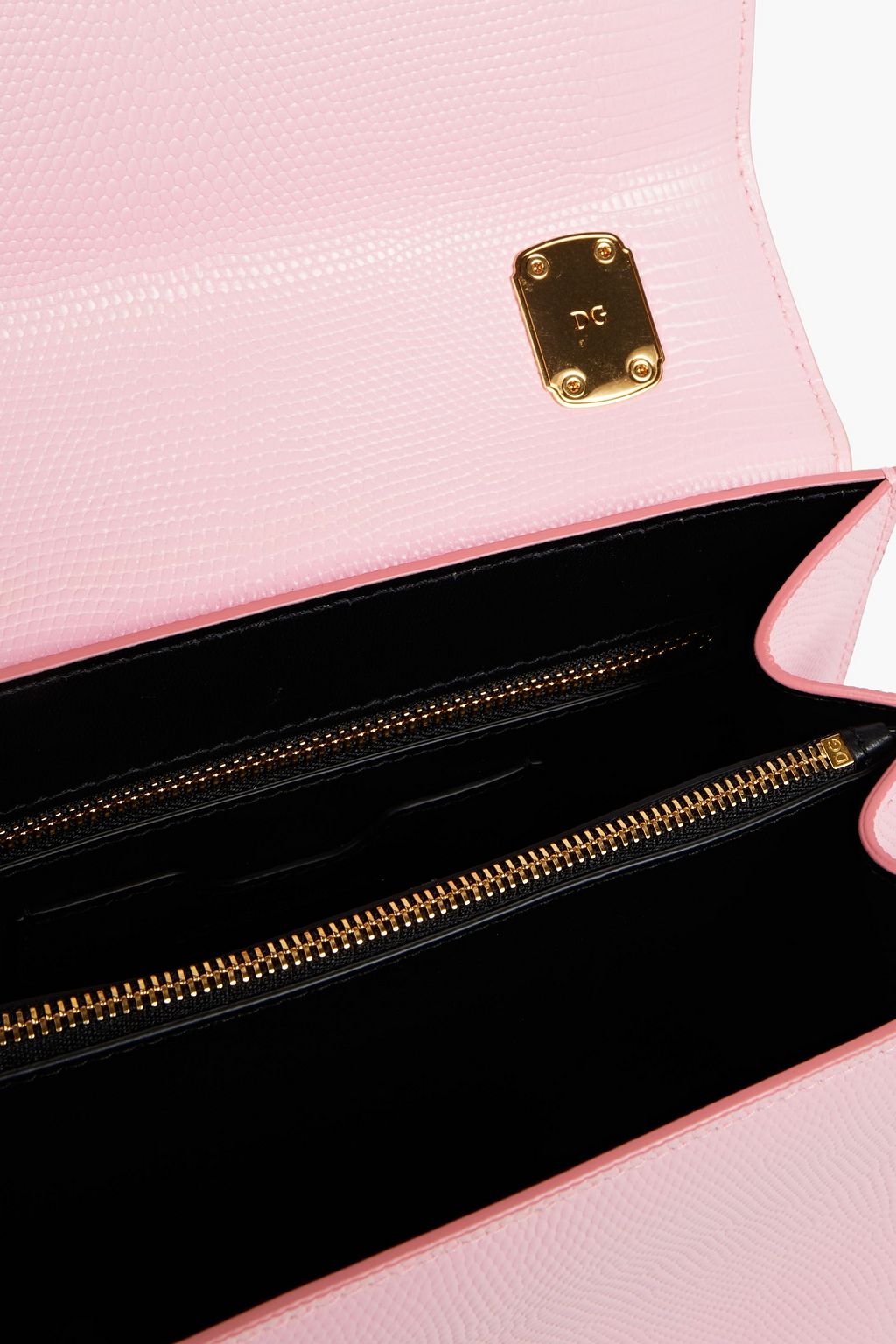 DOLCE&GABBANA Welcome embellished lizard-effect leather tote