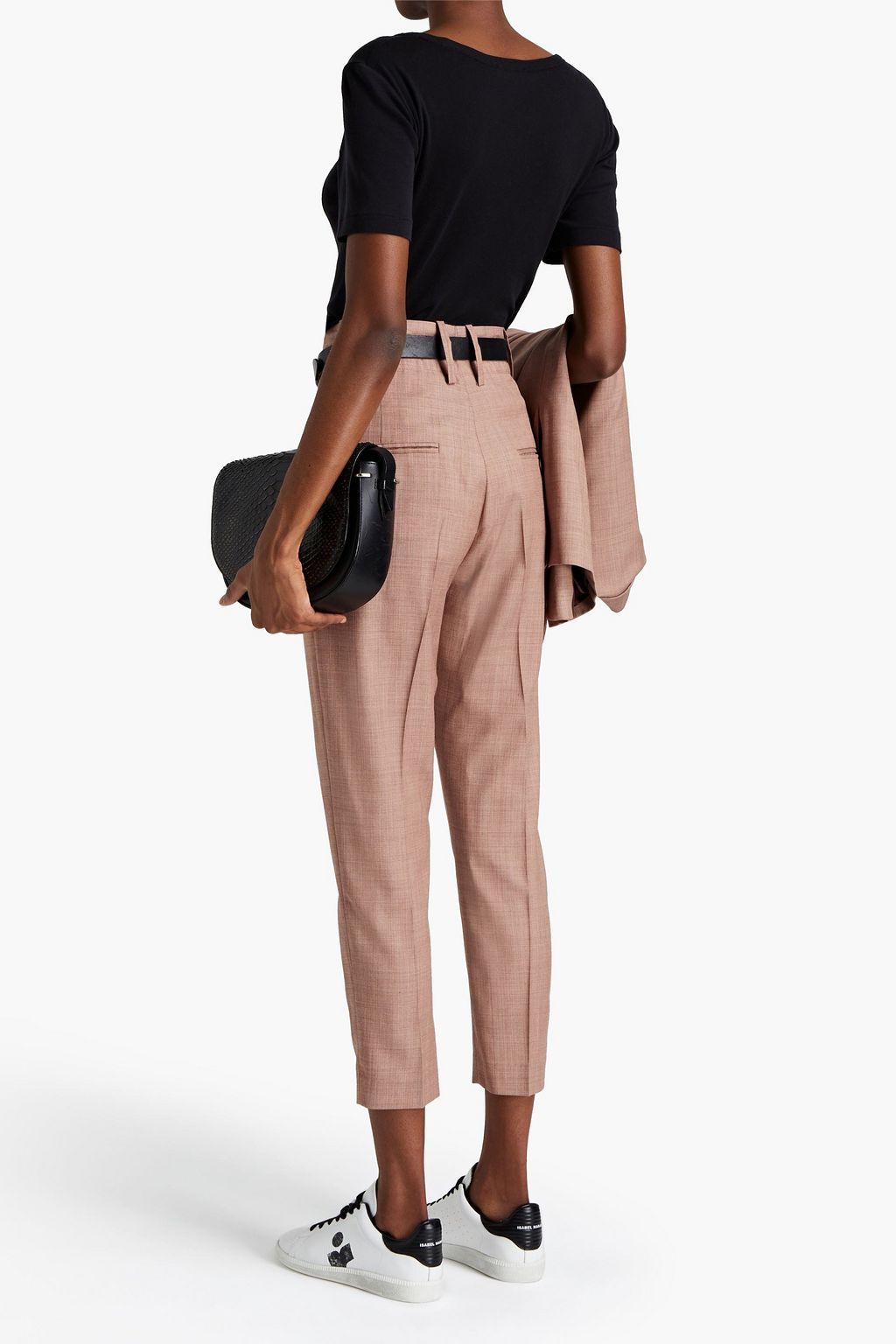 MARANT ÉTOILE Noah cropped Prince of Wales checked wool tapered pants