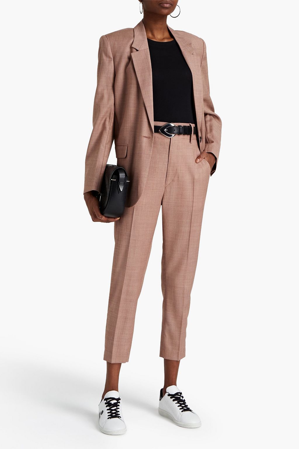 MARANT ÉTOILE Noah cropped Prince of Wales checked wool tapered pants