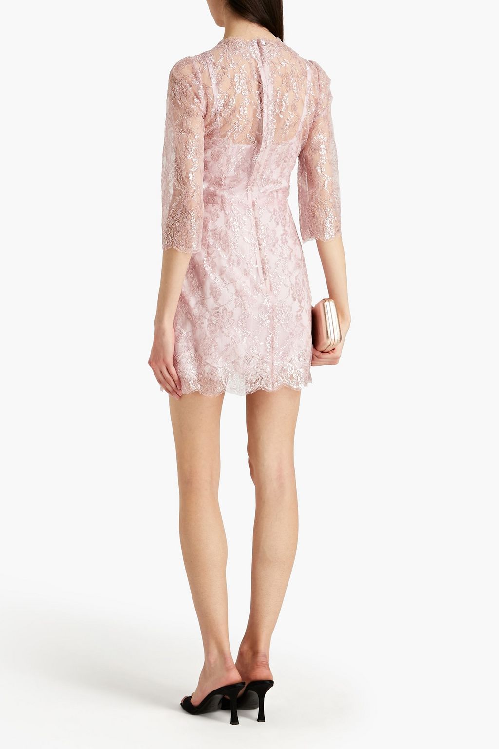 DOLCE&GABBANA Metallic embroidered tulle mini dress