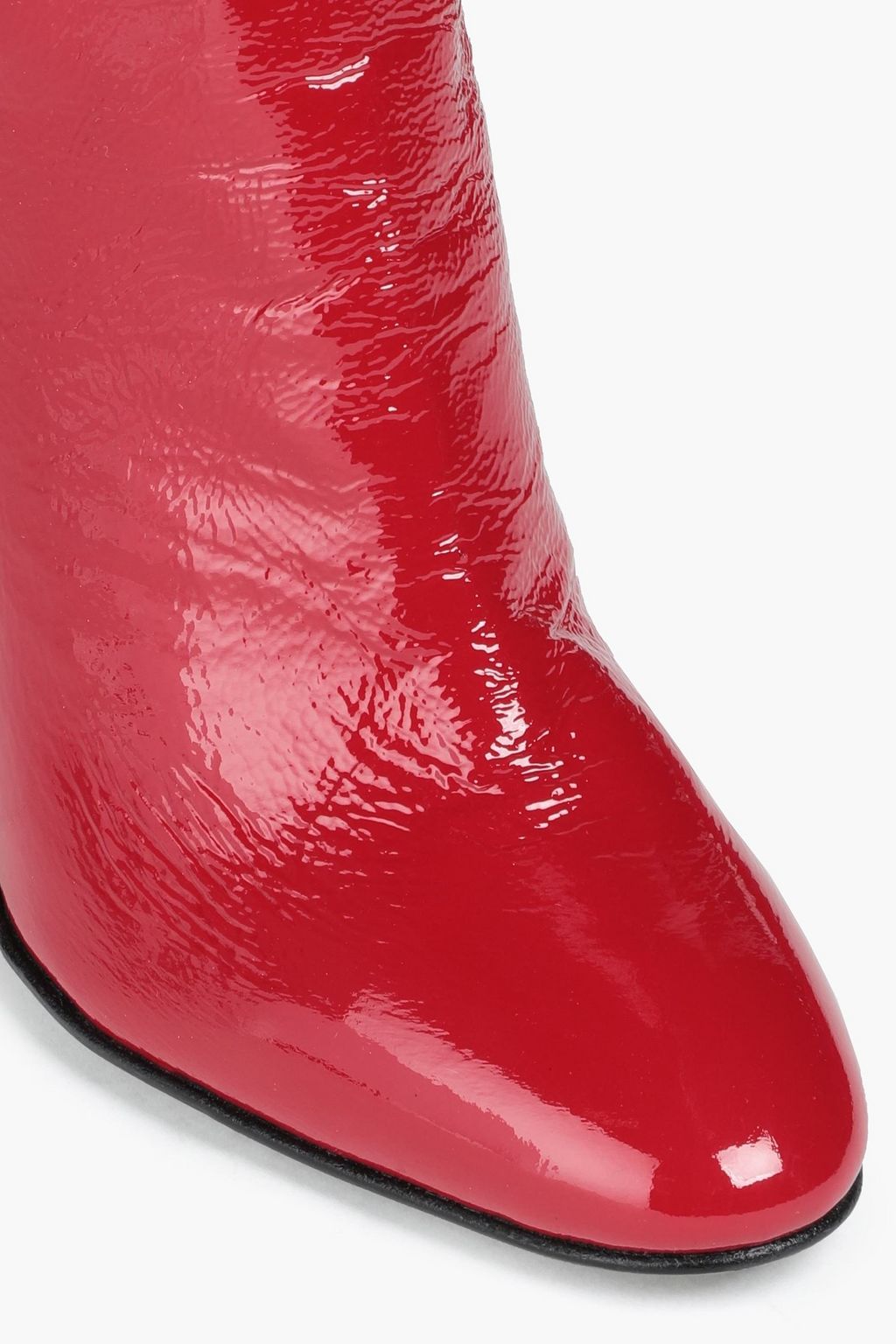 GIUSEPPE ZANOTTI Kubrick crinkled patent-leather thigh boots