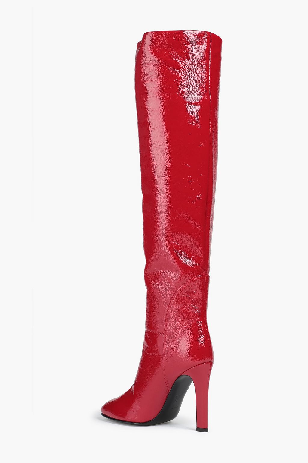 GIUSEPPE ZANOTTI Kubrick crinkled patent-leather thigh boots