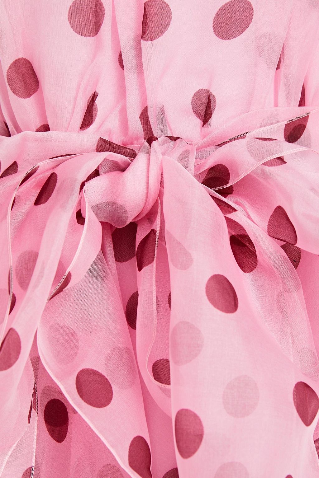 DOLCE&GABBANA Tie-front polka-dot silk-organza midi dress