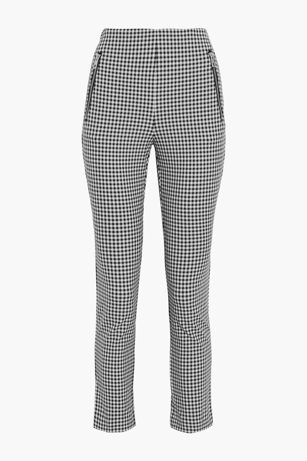 Black Simone cropped checked woven slim 