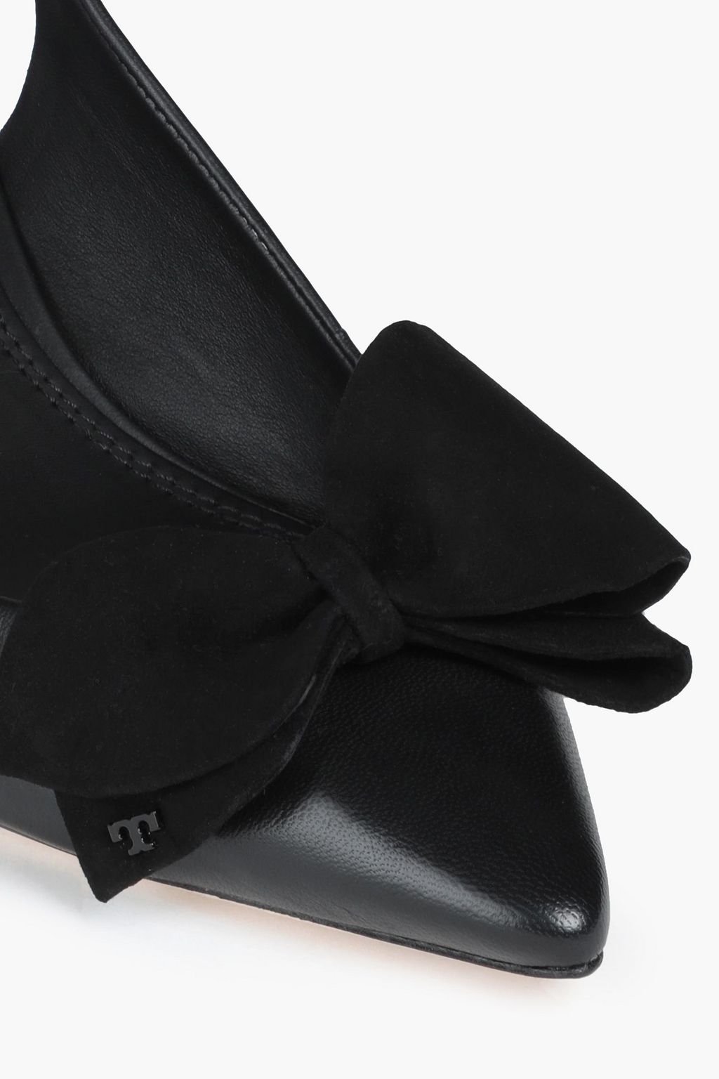 TORY BURCH Rosalind 65 bow-embellished leather slingback pumps