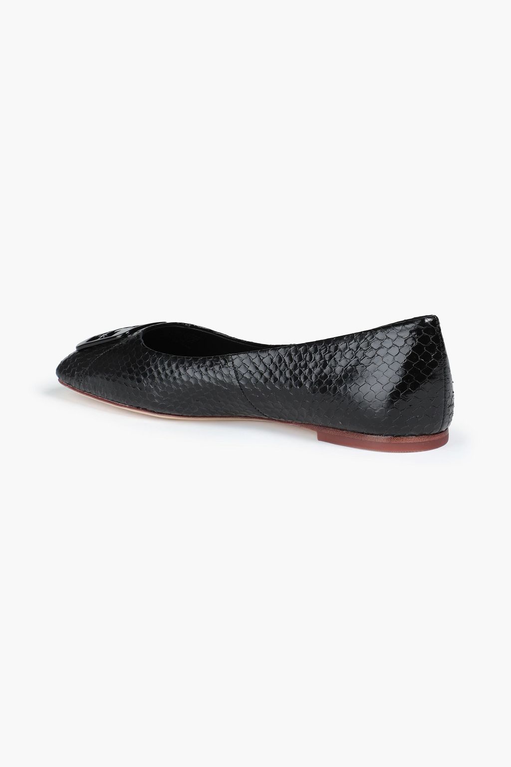 TORY BURCH Georgia embellished snake ballet flats