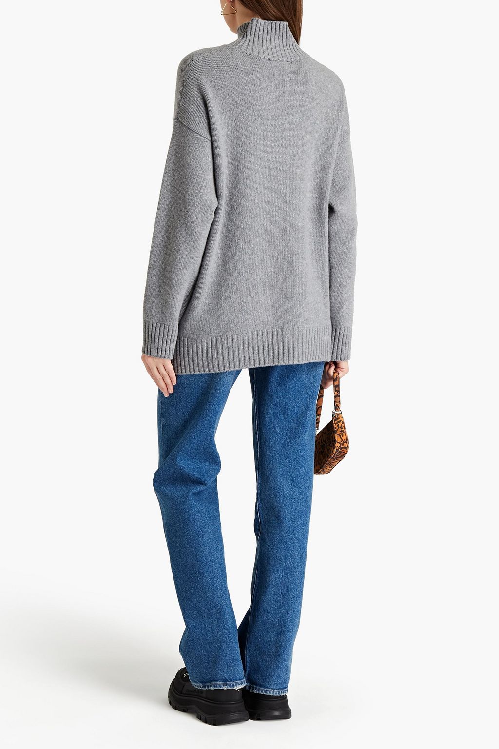 GANNI Merino wool and cashmere-blend turtleneck sweater