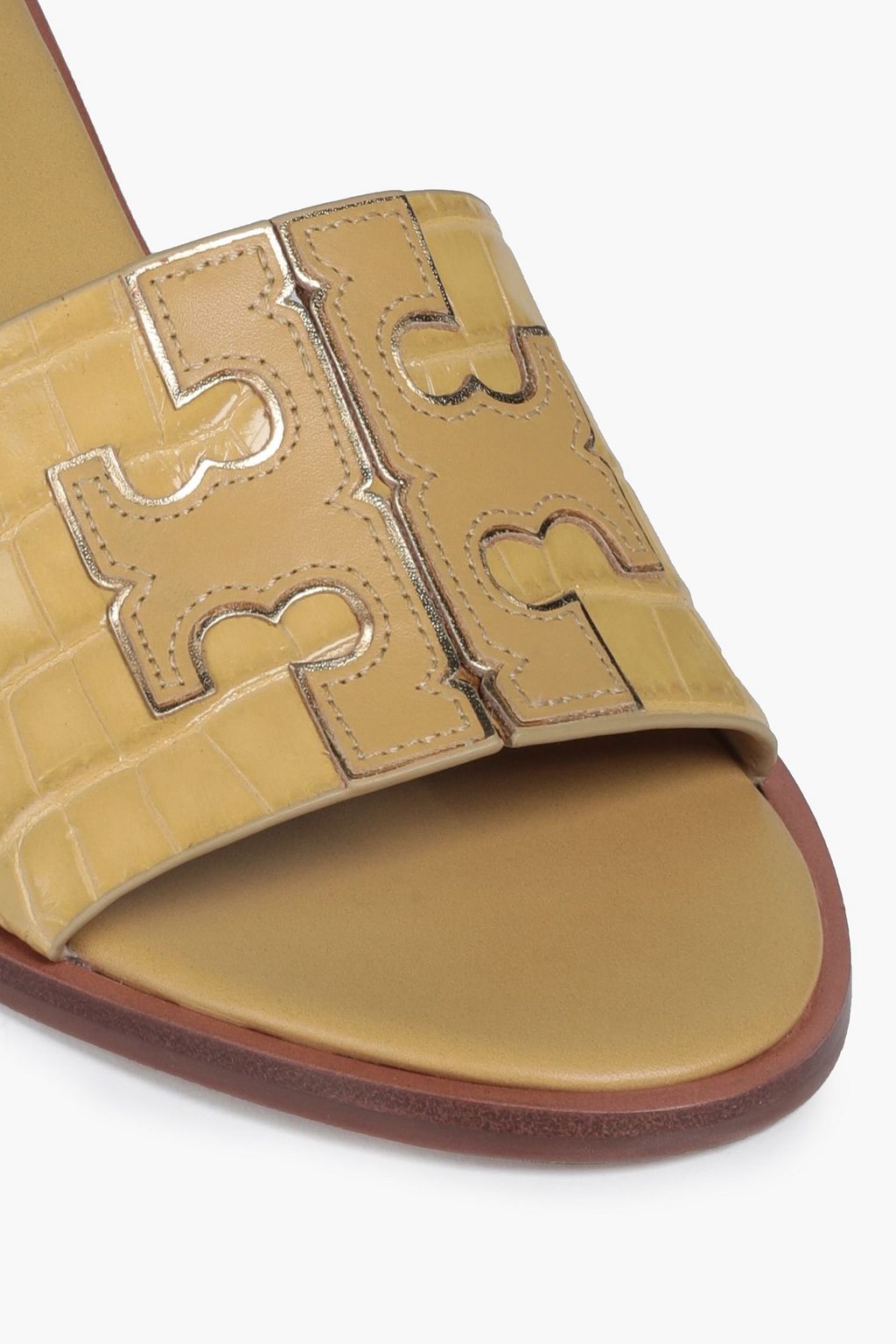 TORY BURCH Ines 55 embellished croc-effect leather mules