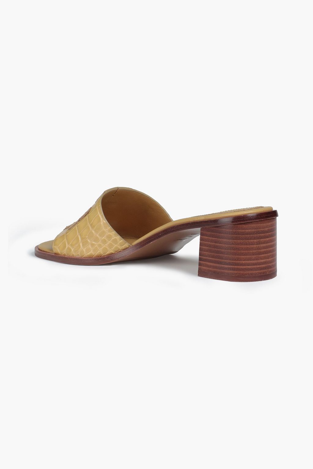 TORY BURCH Ines 55 embellished croc-effect leather mules