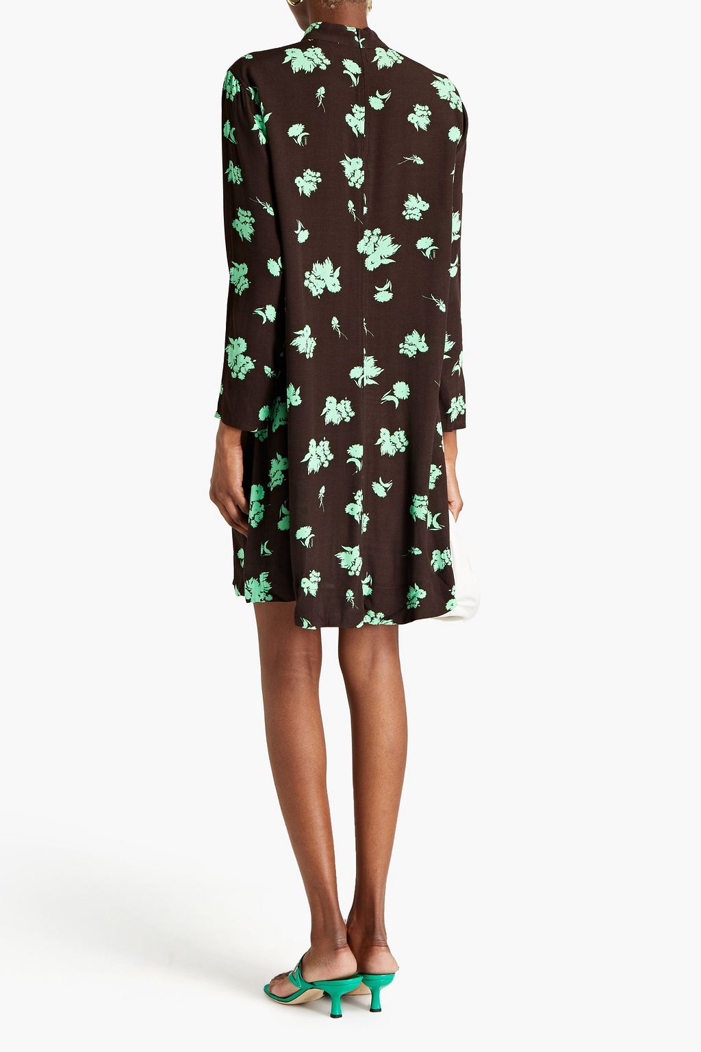GANNI Floral-print crepe mini dress