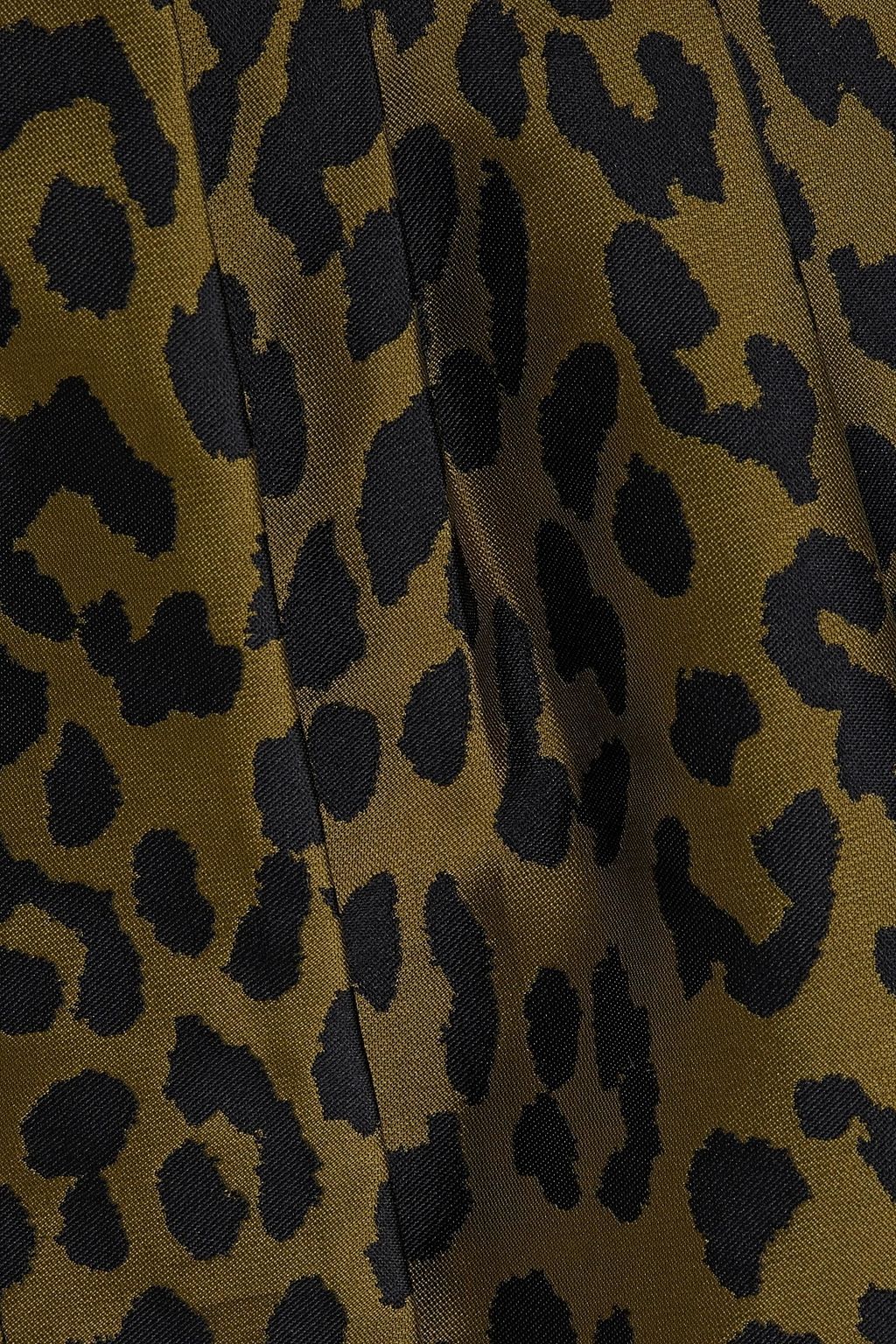 GANNI Belted leopard-jacquard mini wrap skirt