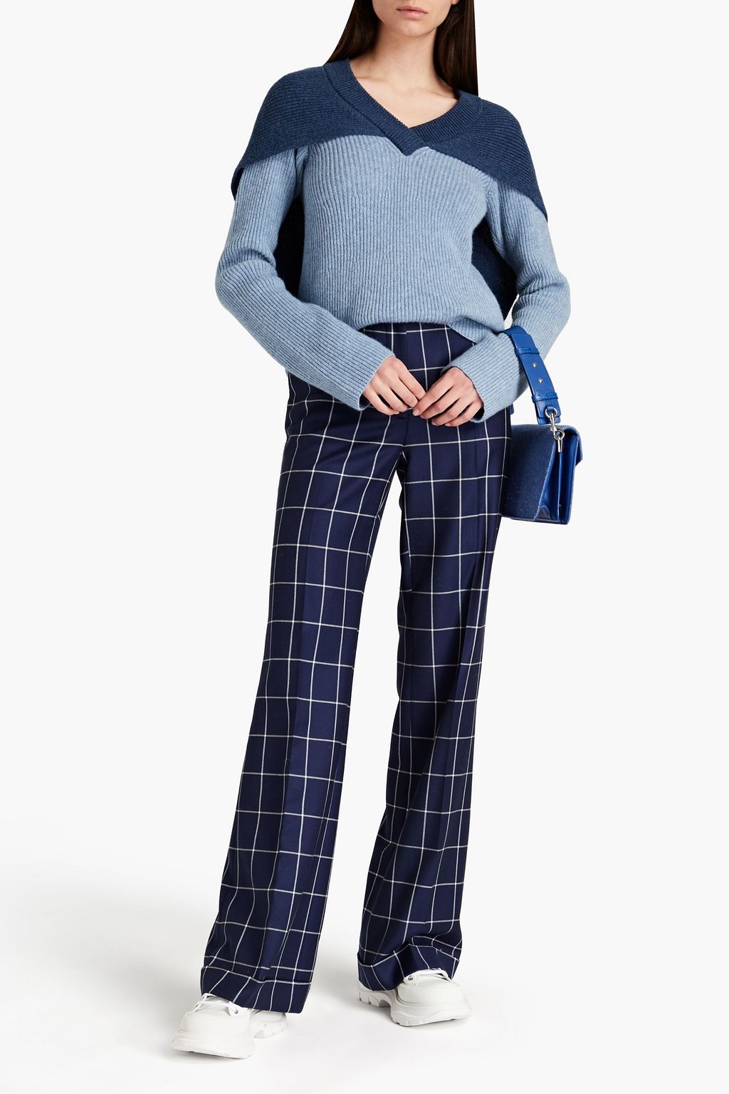 JW ANDERSON Cape-effect ribbed wool sweater