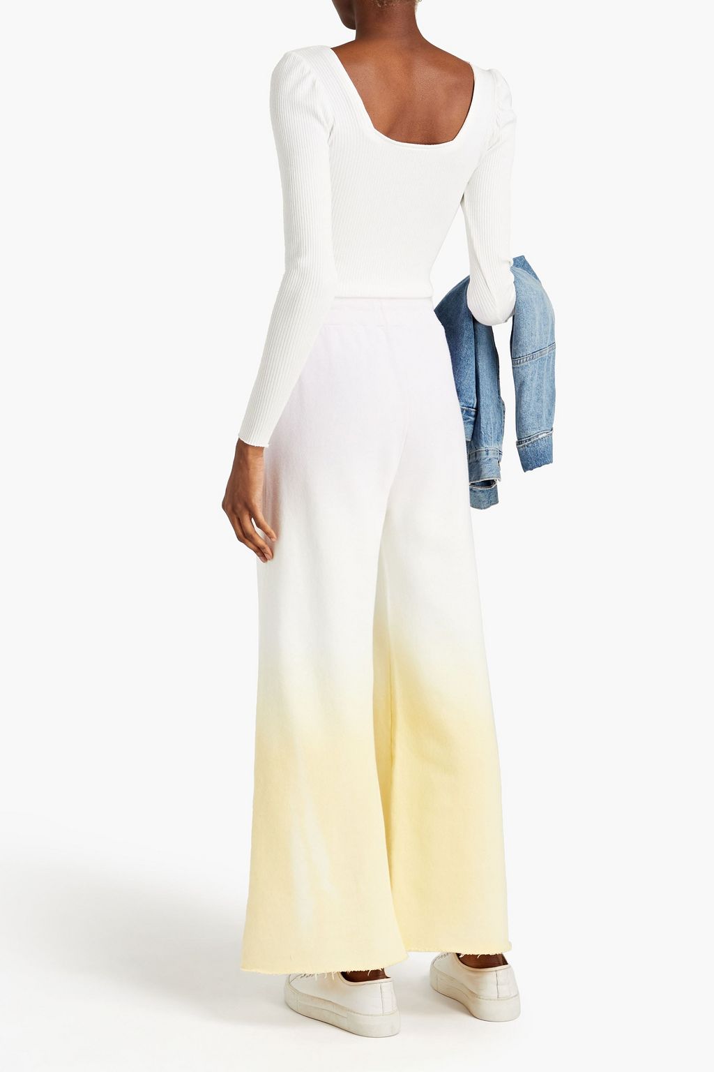 SANDRO Dégradé French cotton-terry track pants