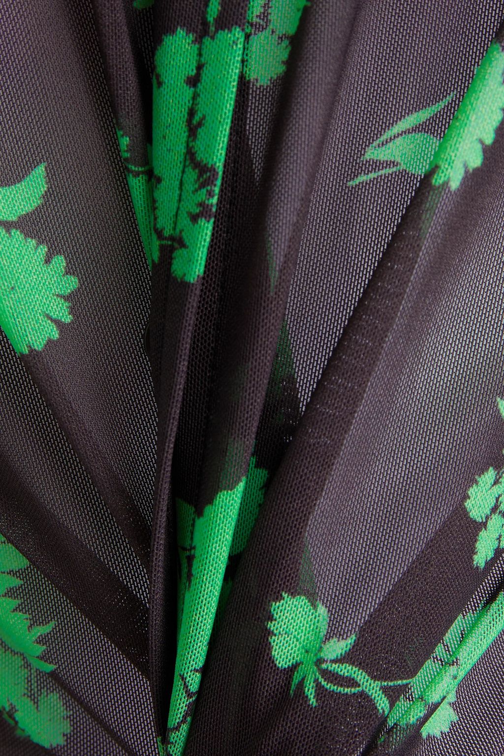 GANNI Printed mesh shirt