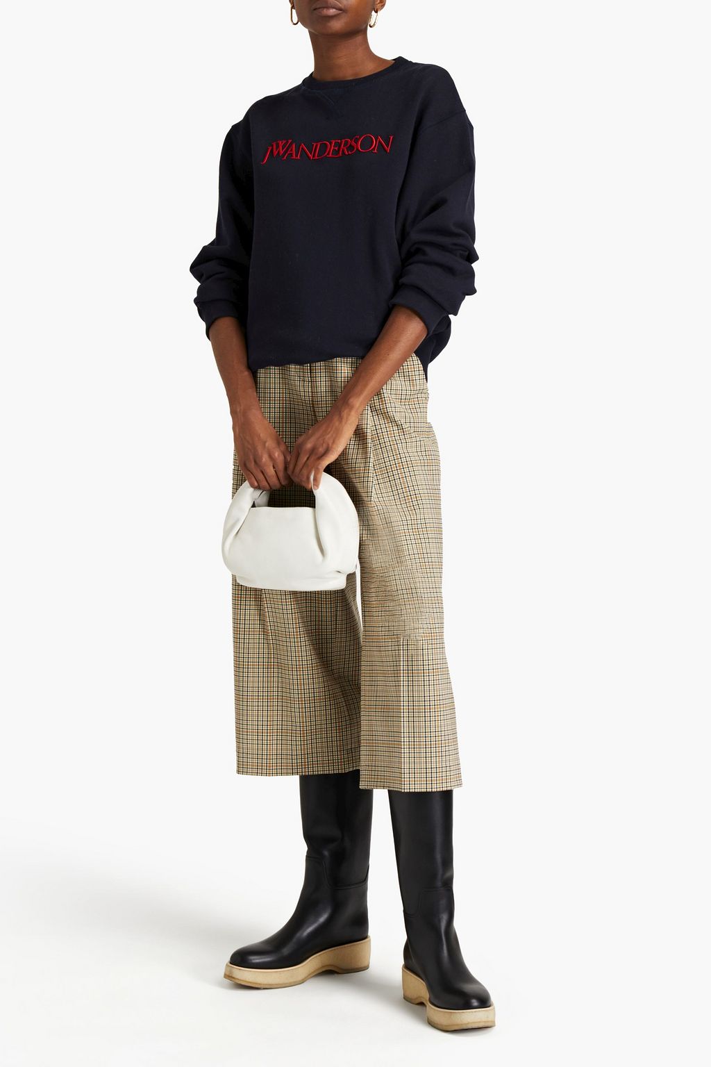 JW ANDERSON Embroidered French cotton-terry sweatshirt