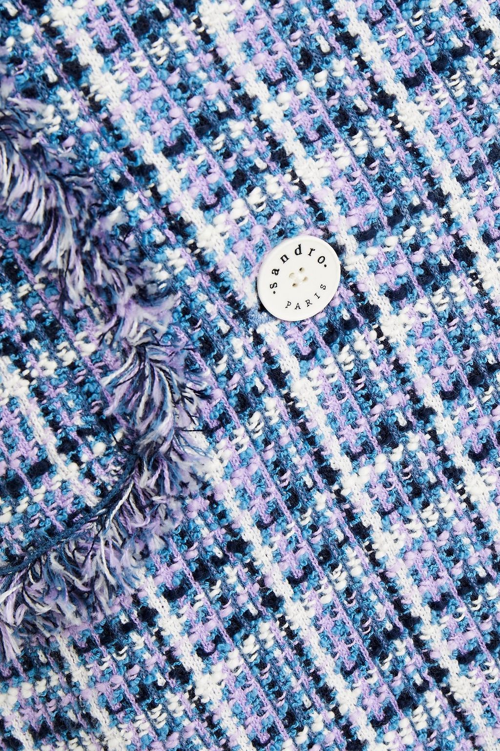 SANDRO Ludivine double-breasted checked cotton-blend bouclé-tweed mini dress