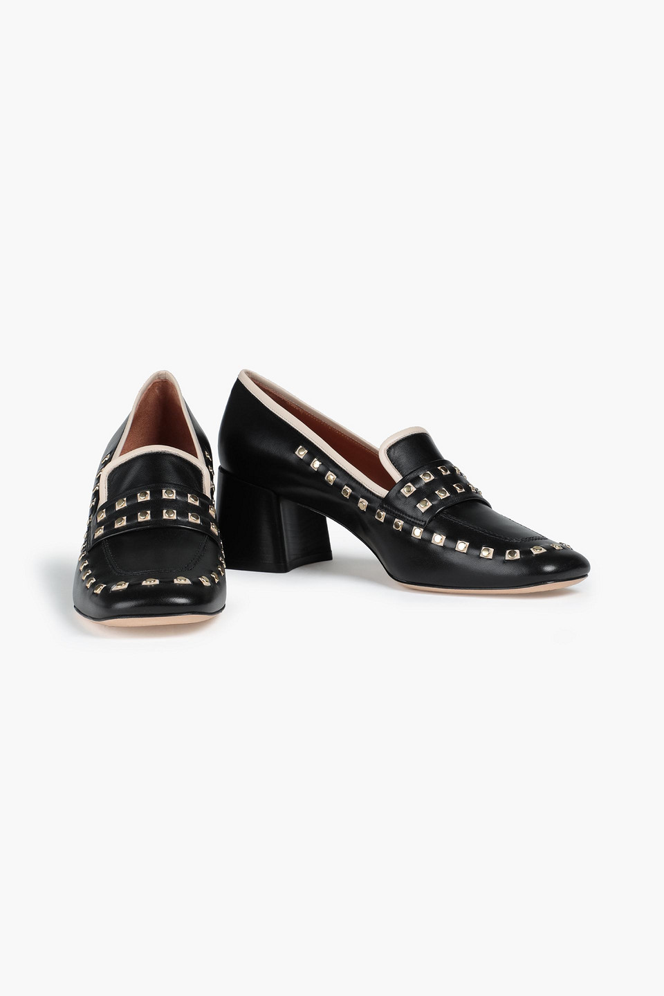Tory Burch Studded Leather Pumps In Black