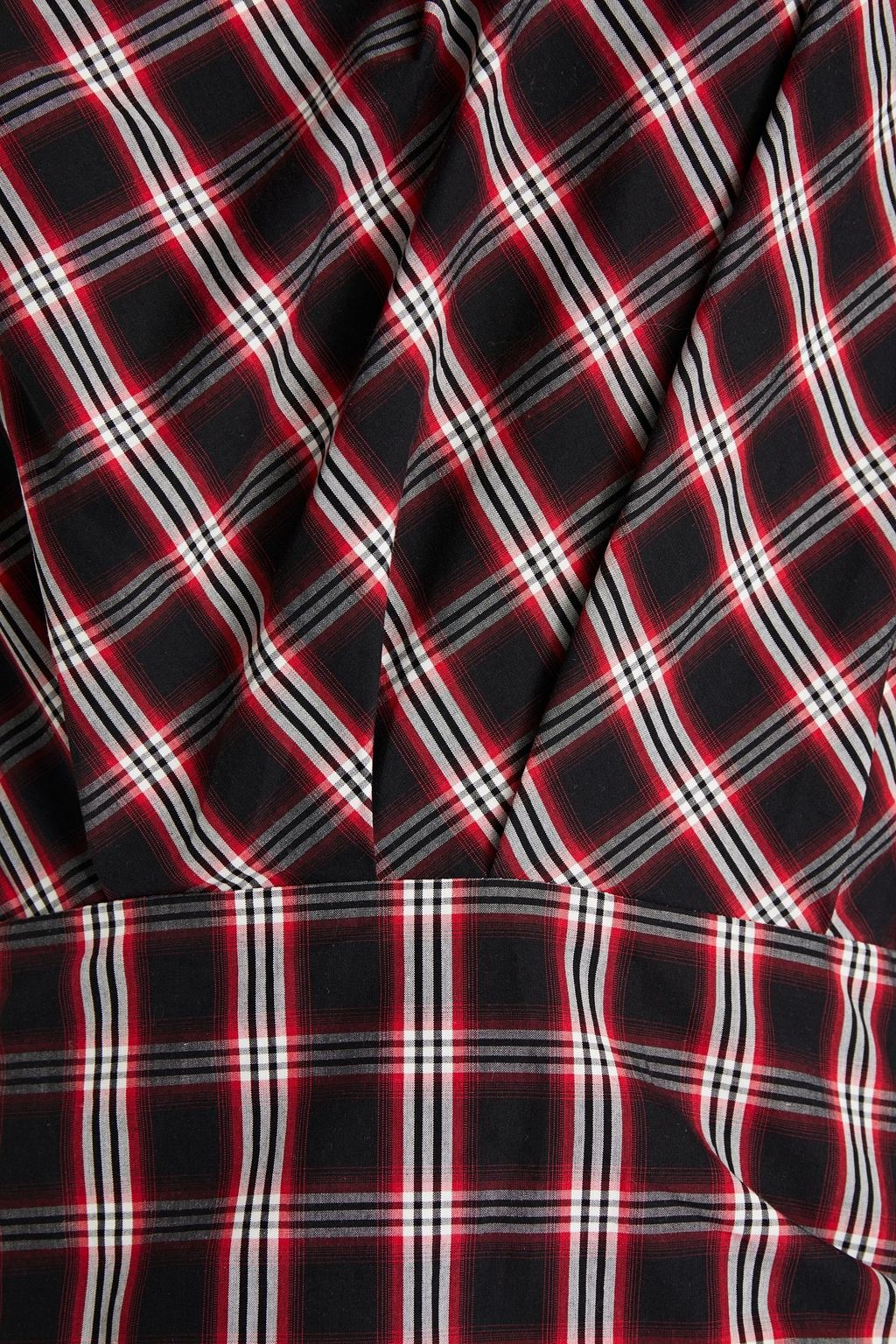 MARANT ÉTOILE Oria ruched checked cotton-poplin mini dress