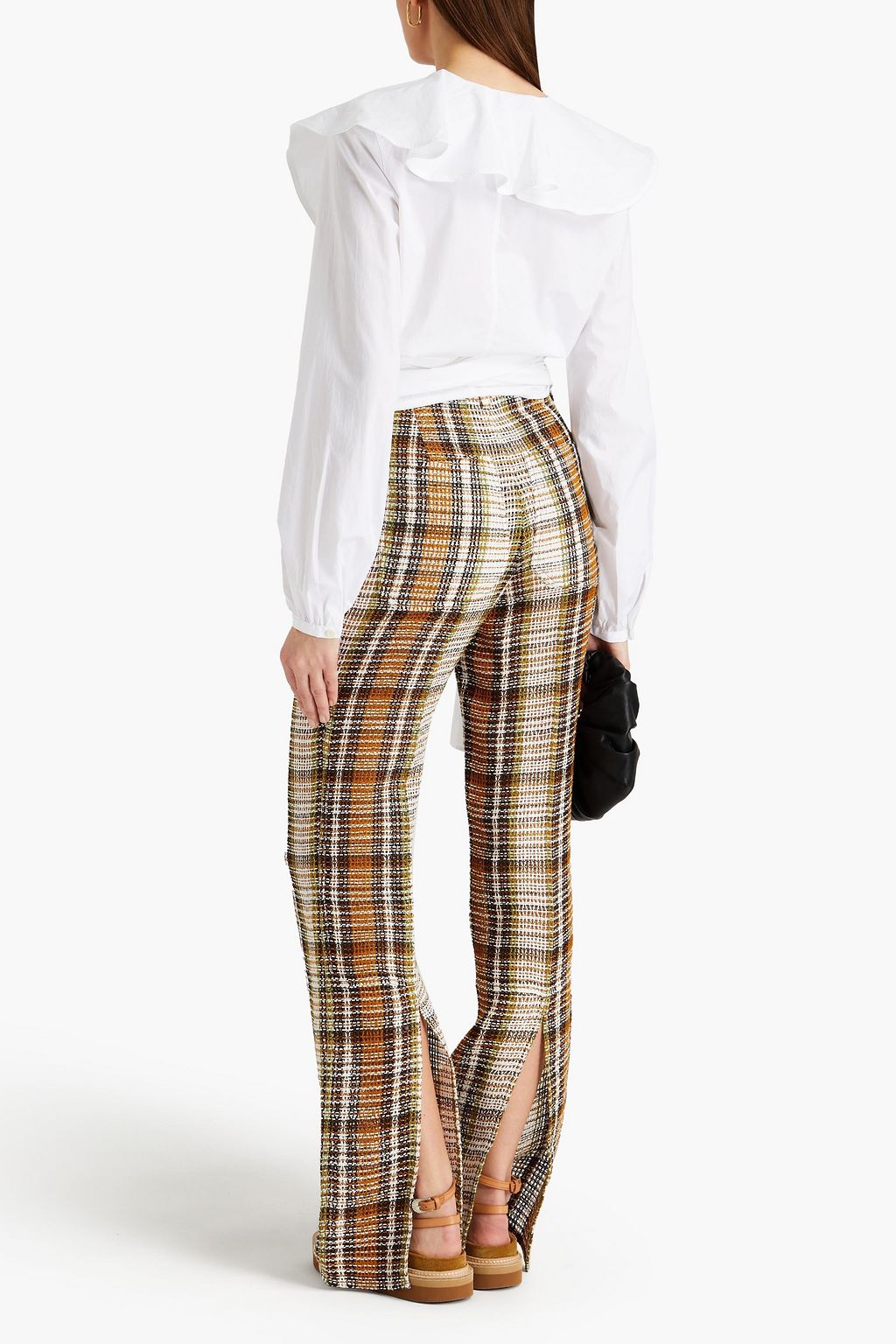 JW ANDERSON Ruffled cotton-poplin wrap top