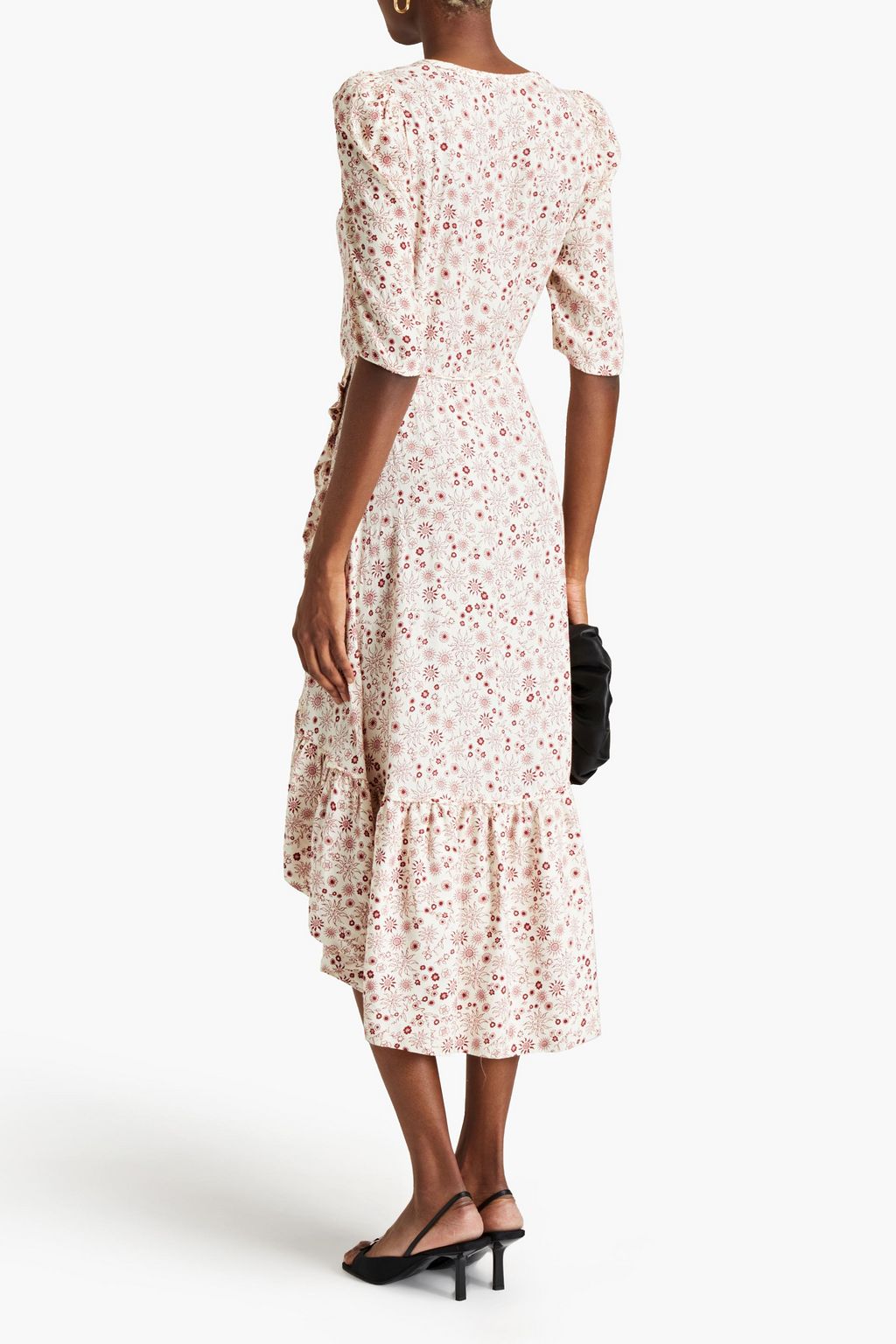 SANDRO Trinidad wrap-effect printed jacquard dress