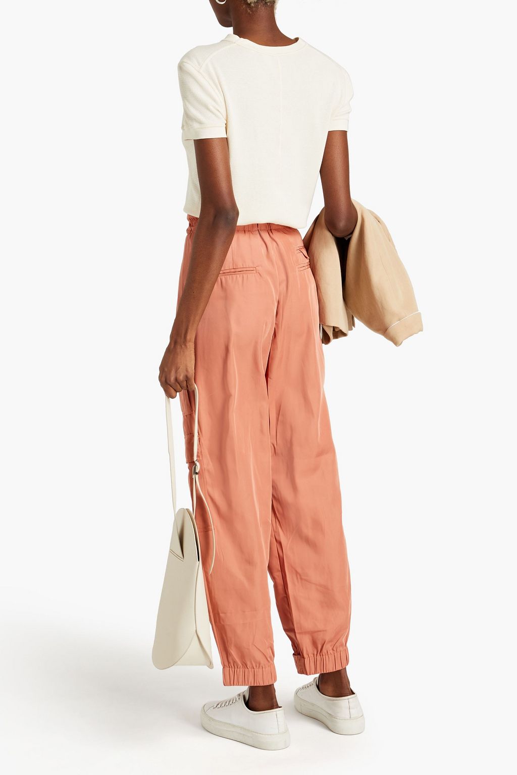 SANDRO Satin-twill track pants