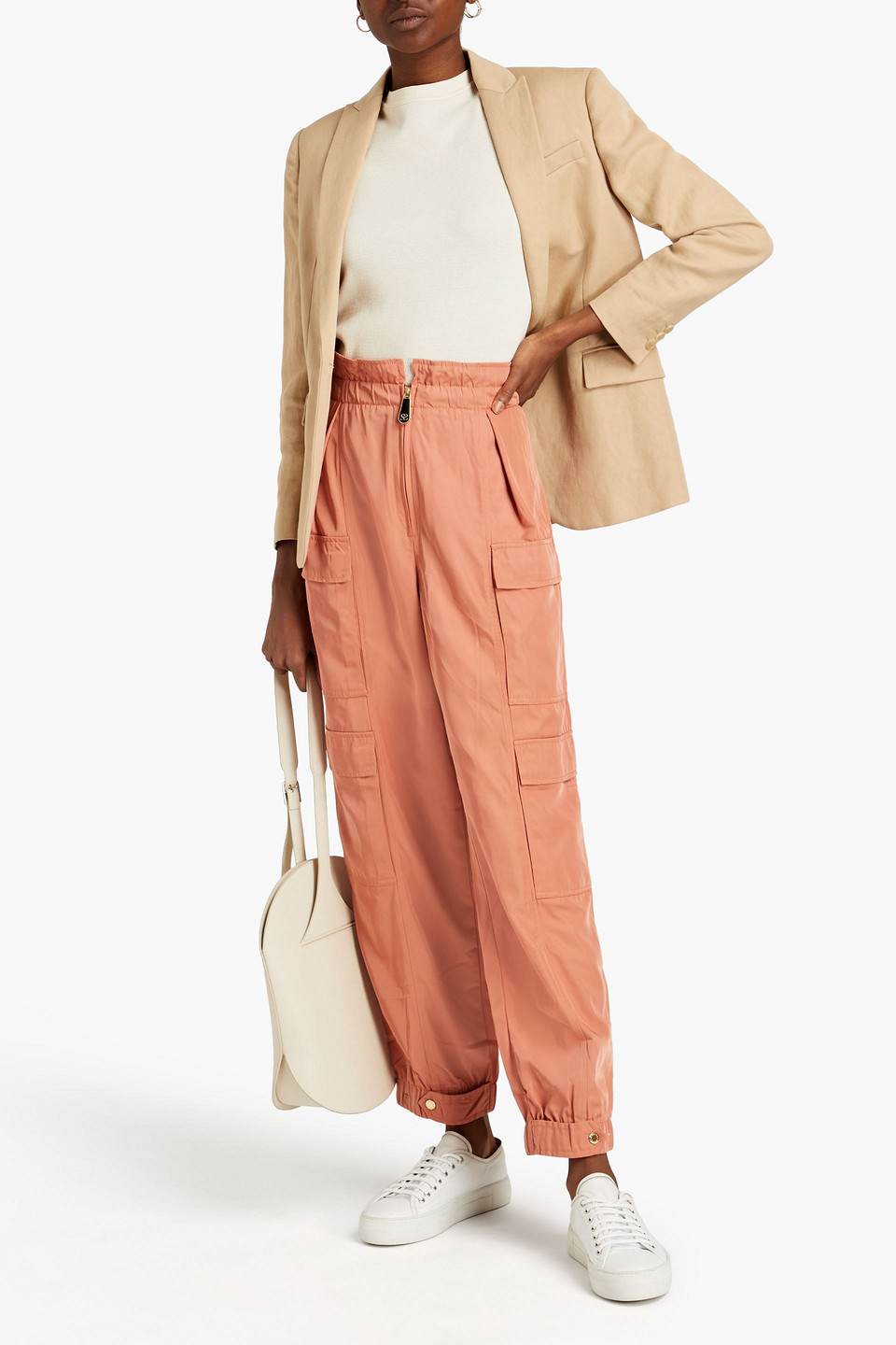 Sandro Lancelot Satin-twill Track Trousers In Pink