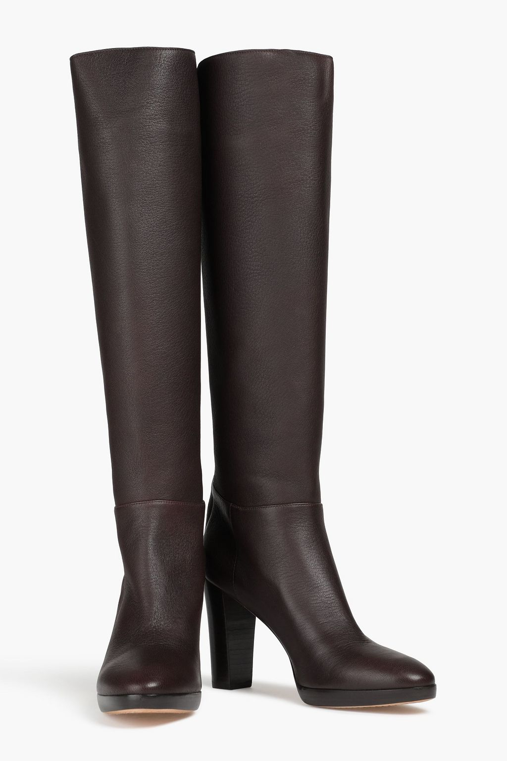 LORO PIANA Valdrome pebbled-leather knee boots