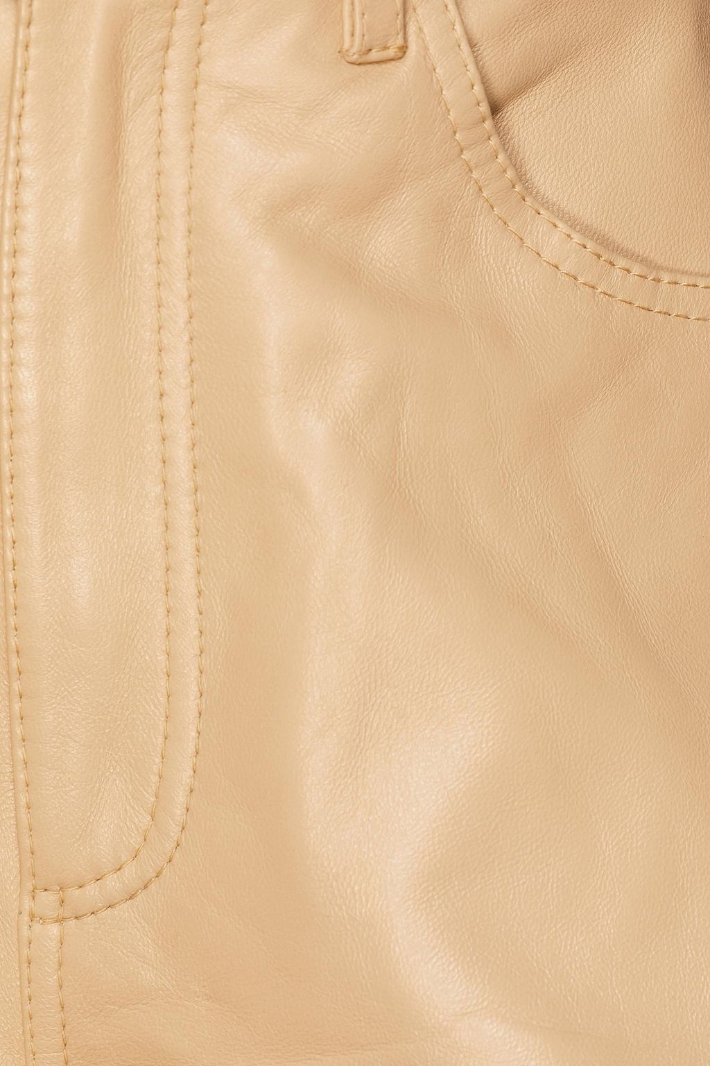SANDRO Cropped leather straight-leg pants
