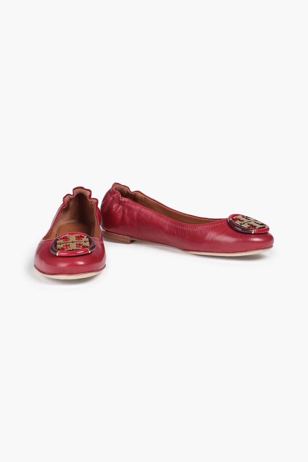TORY BURCH Embellished leather ballet flats