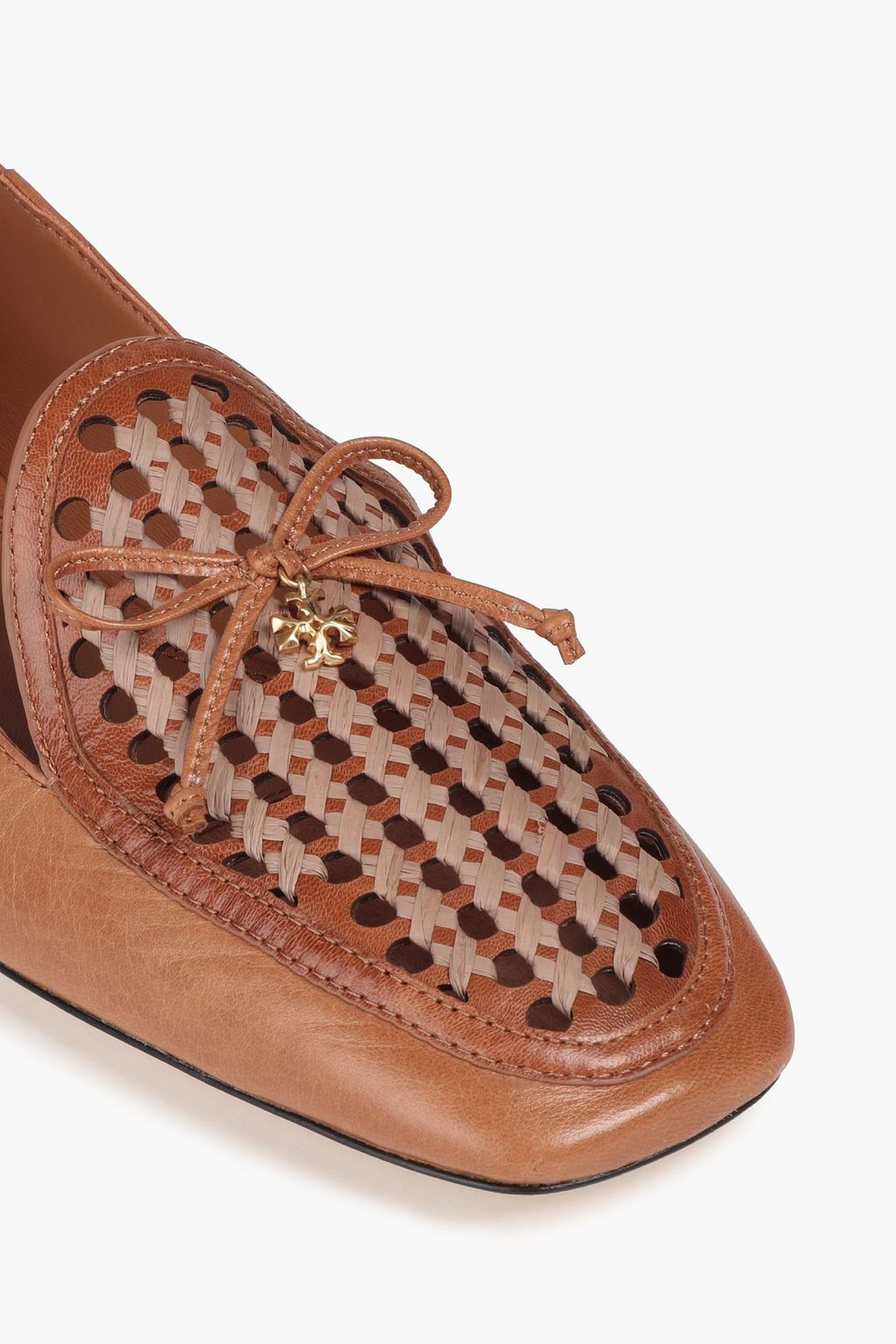 TORY BURCH Tory Charm leather collapsible heel loafers