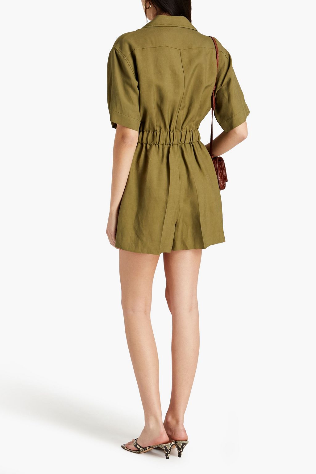 SANDRO Marabella pleated twill playsuit