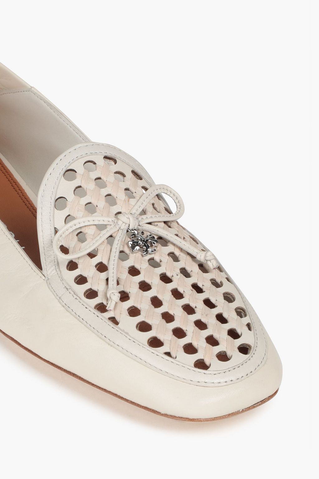 TORY BURCH Tory Charm leather collapsible heel loafers