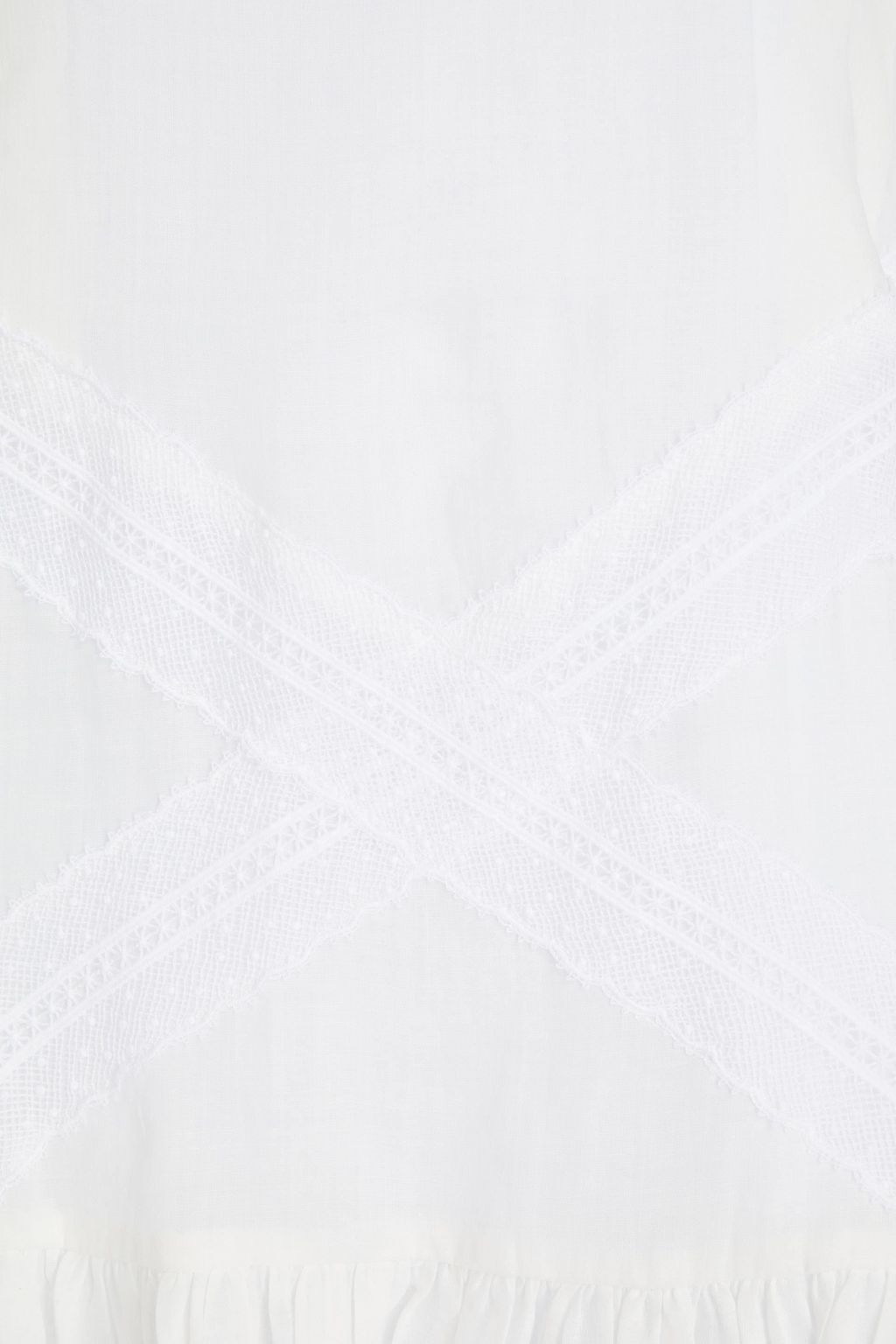 SANDRO Belem guipure lace-trimmed ruffled ramie mini dress
