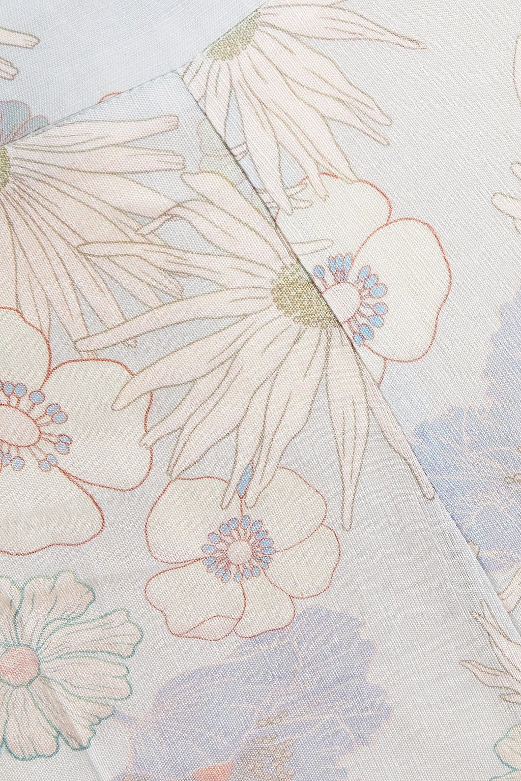 SANDRO Lucius floral-print shantung flared pants