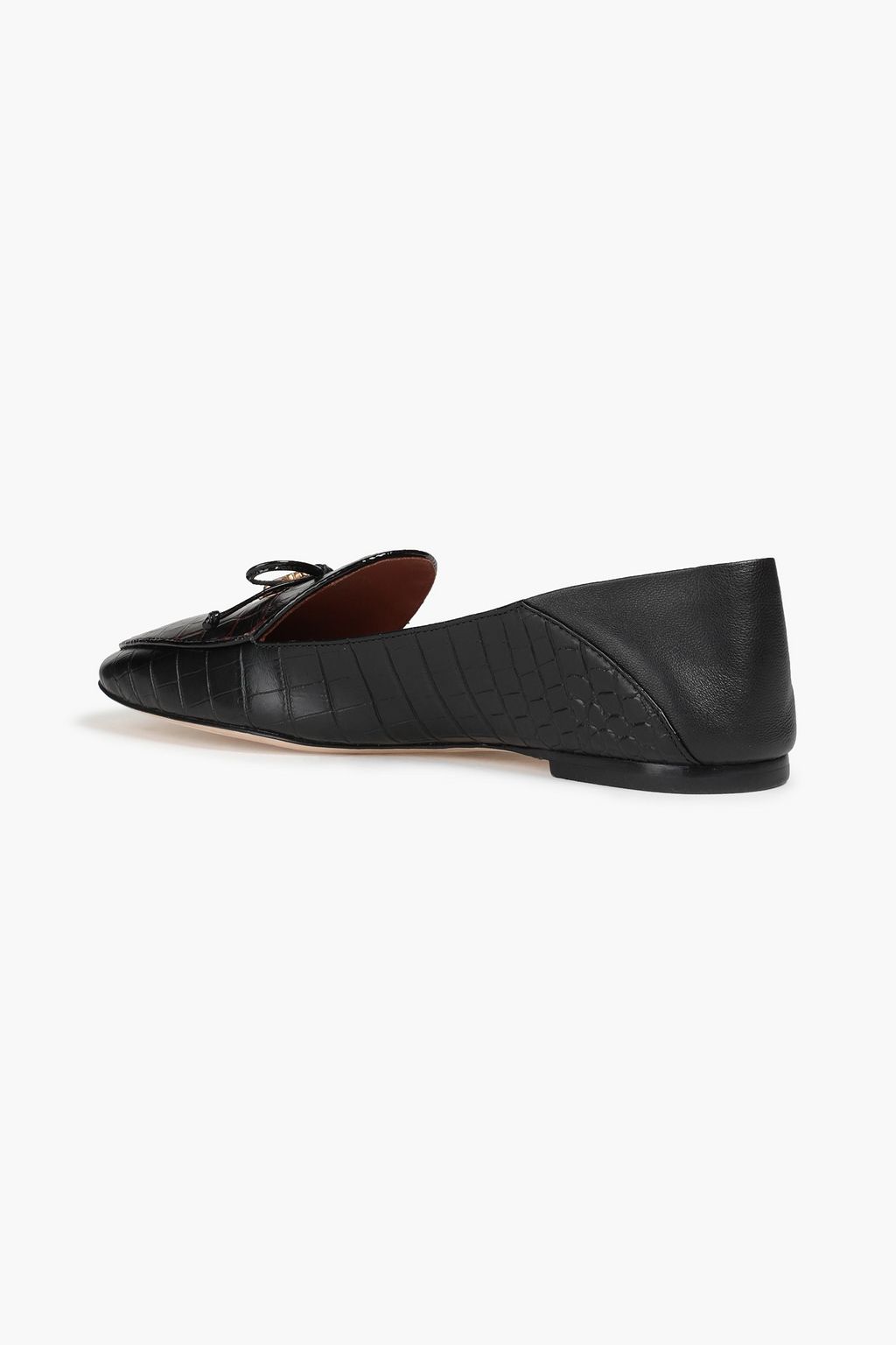 TORY BURCH Tory Charm croc-effect leather collapsible heel loafers