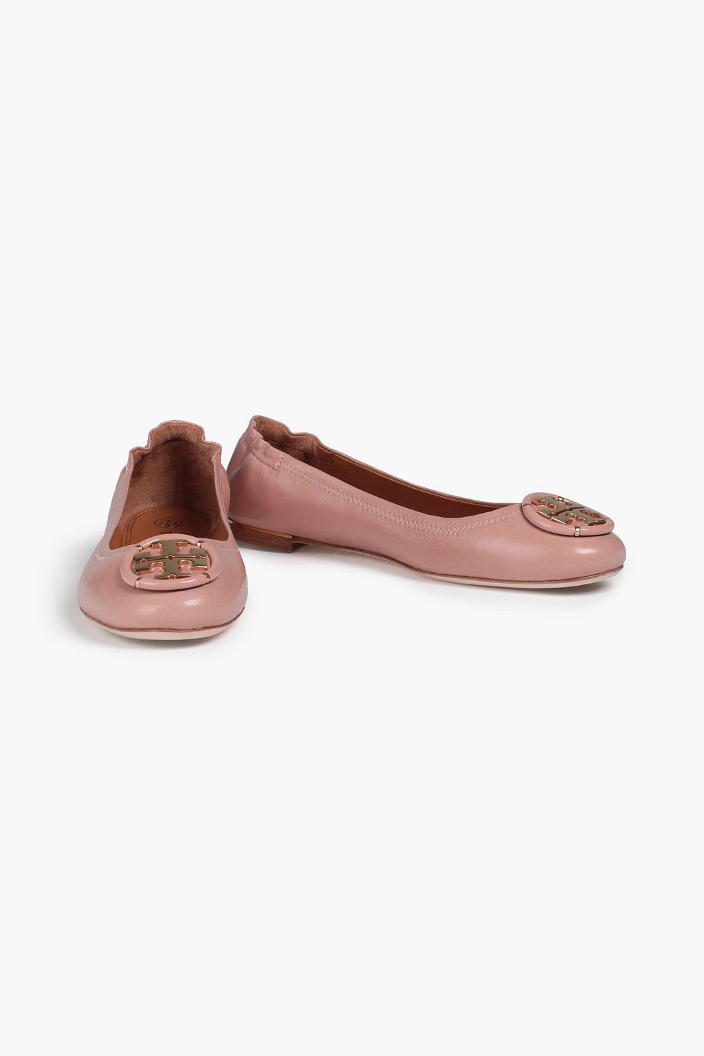 TORY BURCH Minnie embellished leather ballet flats