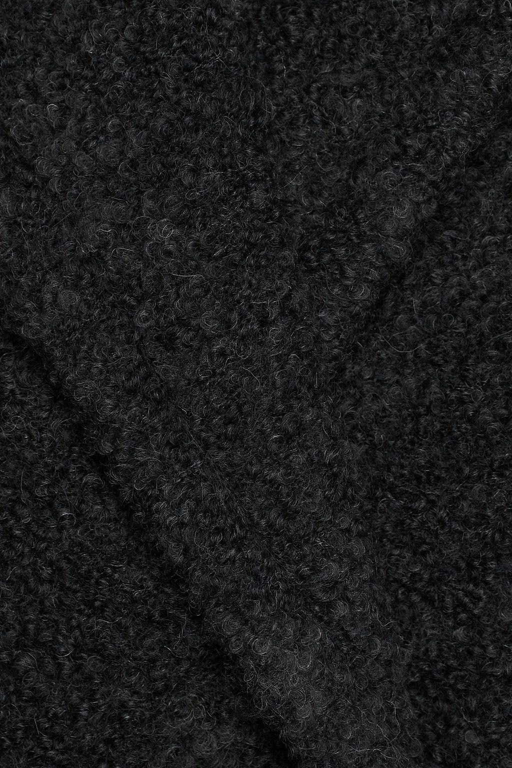 GANNI Double-breasted belted wool-blend bouclé coat