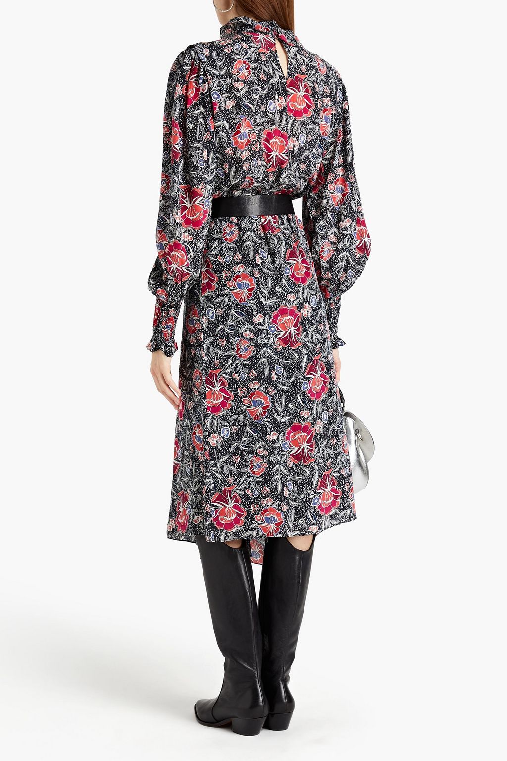 MARANT ÉTOILE Yescott asymmetric printed silk crepe de chine midi dress