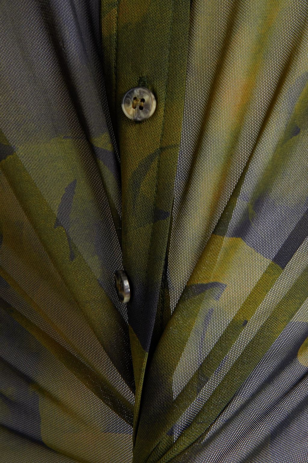 GANNI Printed mesh shirt