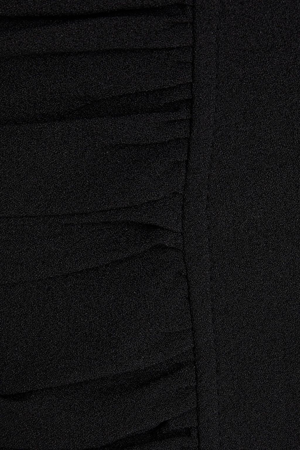 GANNI Ruched crepe mini skirt