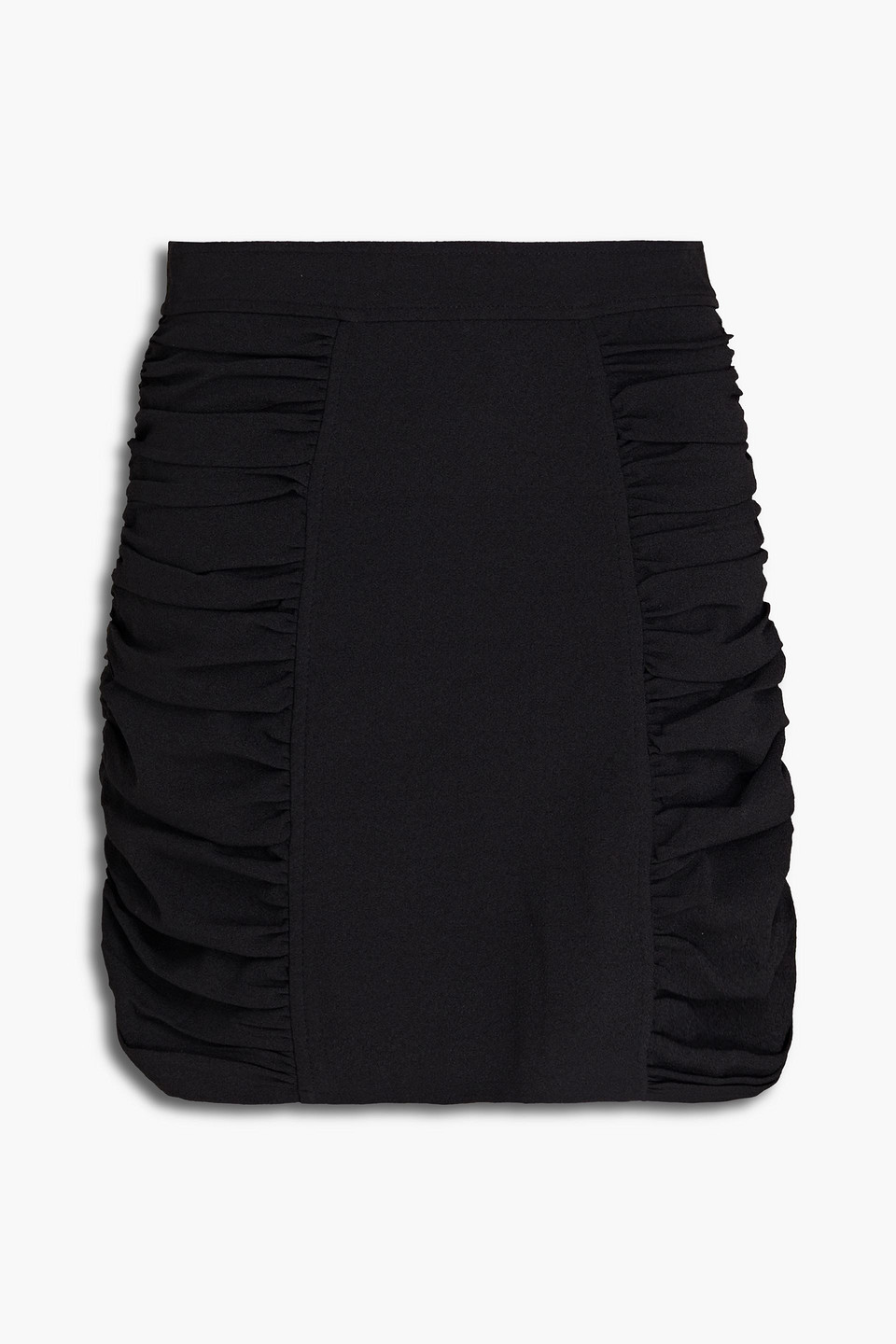 Ganni Woman Ruched Crepe Mini Skirt Black Size 42