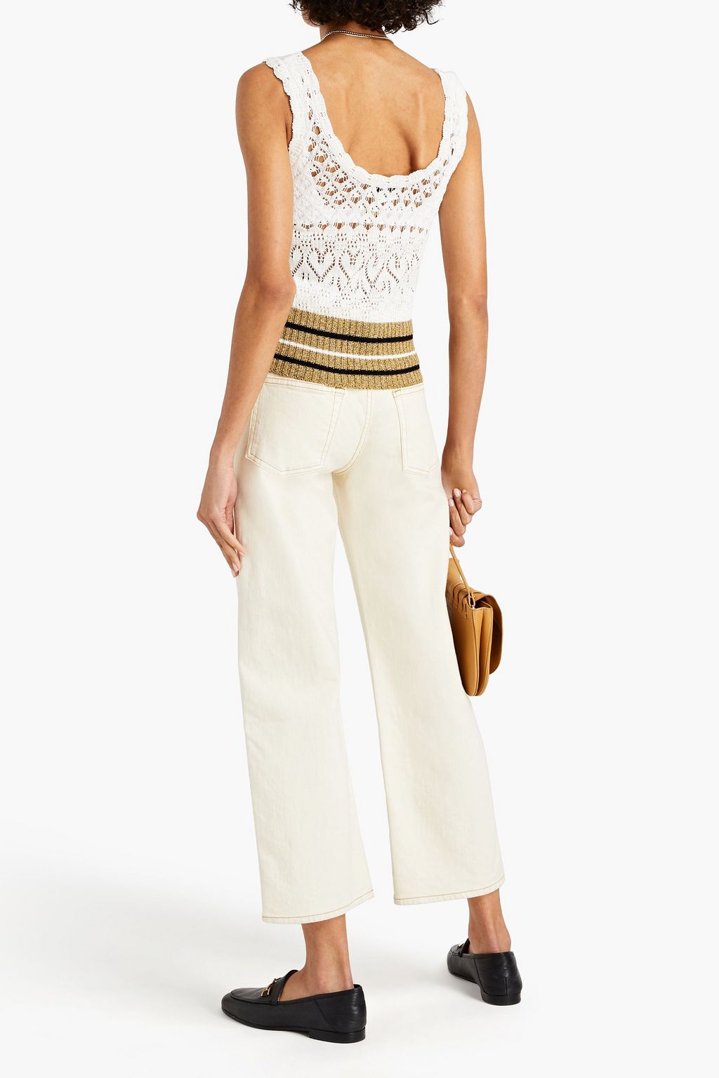 SANDRO Ally crochet-knit cotton tank
