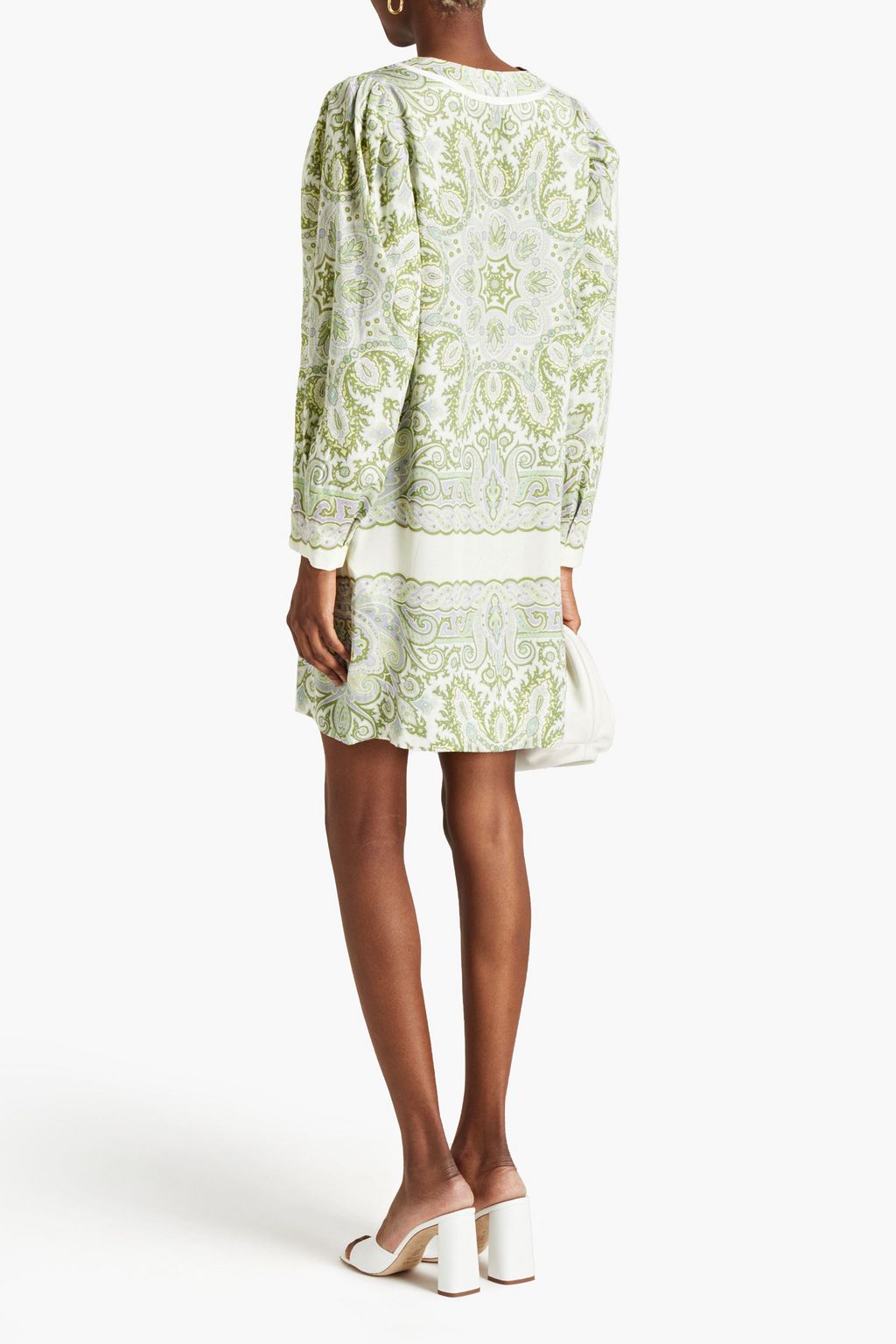 SANDRO Paisley-print satin mini dress