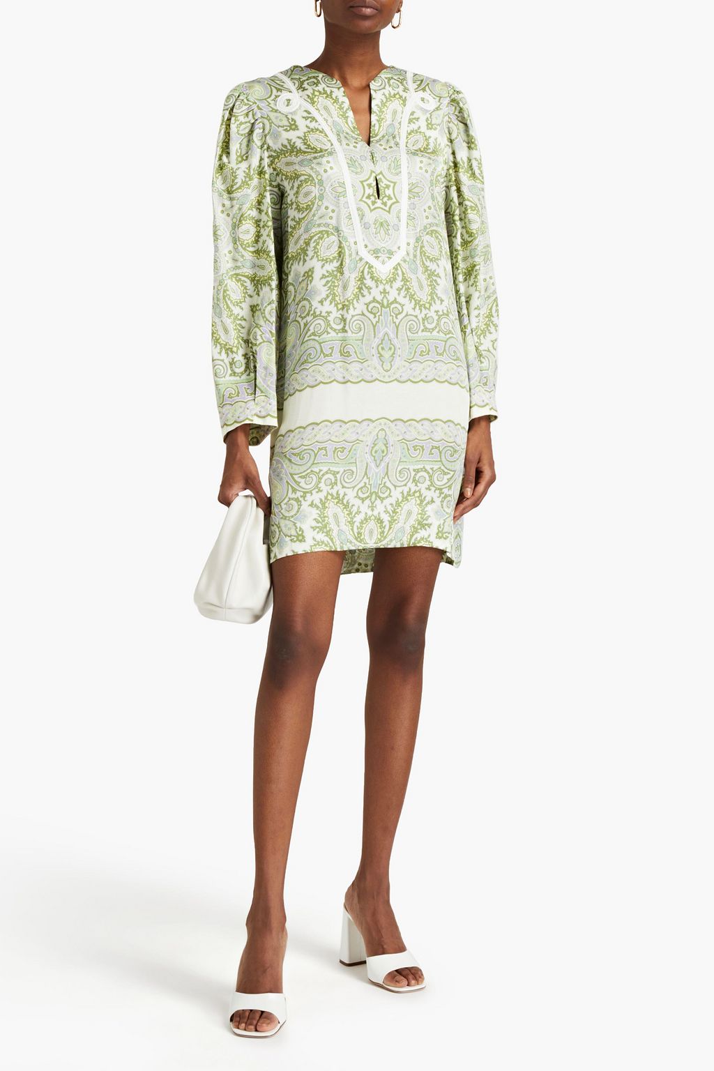 SANDRO Paisley-print satin mini dress