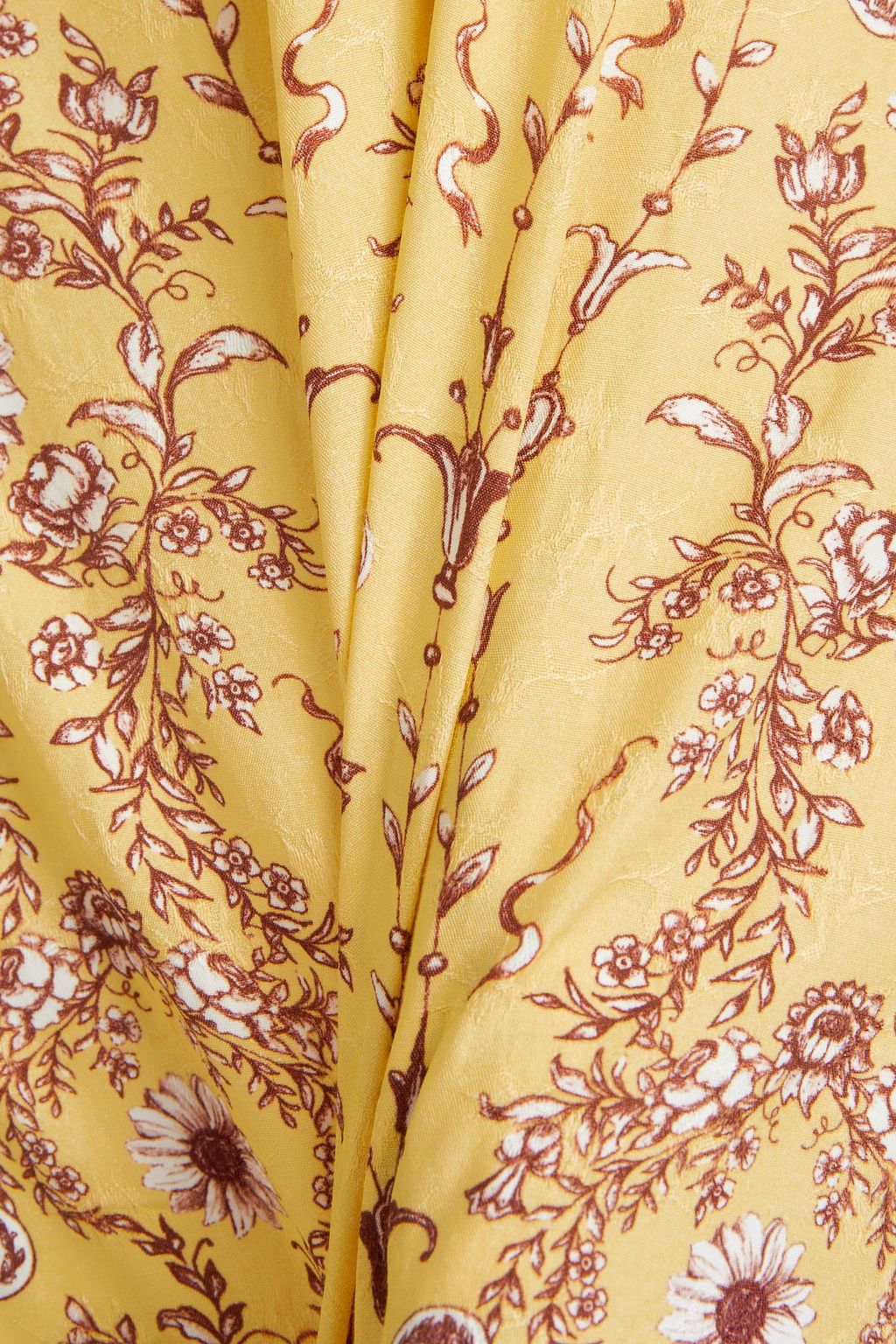 SANDRO Cutout floral-jacquard midi dress