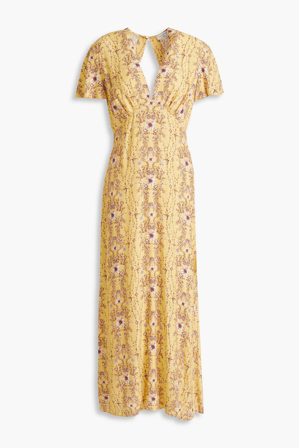 SANDRO Cutout floral jacquard midi dress THE OUTNET