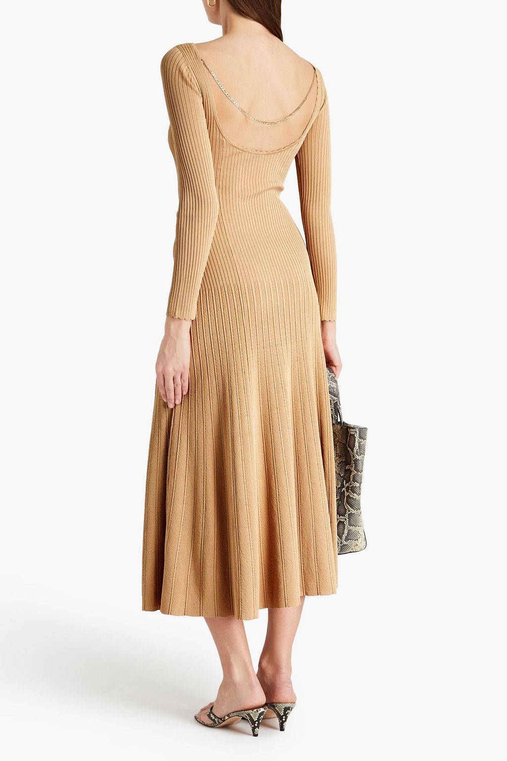 SANDRO Imane chainembellished ribbedknit midi dress THE