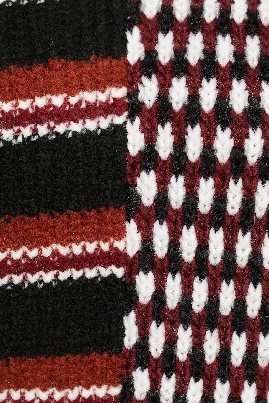 MARNI Jacquard knit-paneled striped knitted sweater