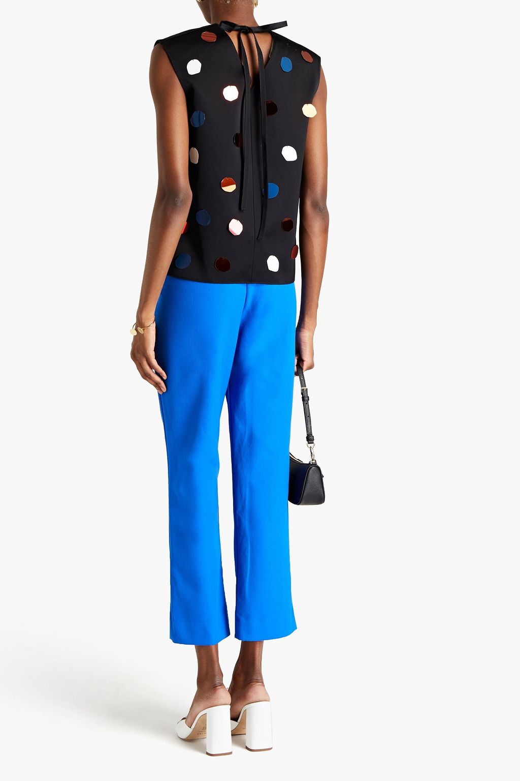 MARNI Embellished taffeta top